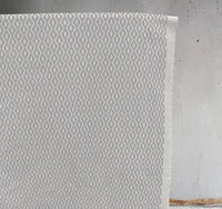 Oona Grey Sand - White linen fabric, Grey abstract print
