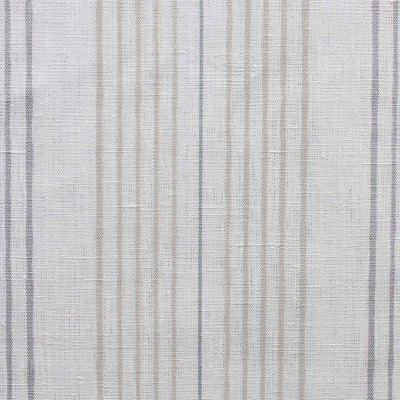 Else Grey Sand WHT - Linen curtain fabric, pale grey & grey stripes