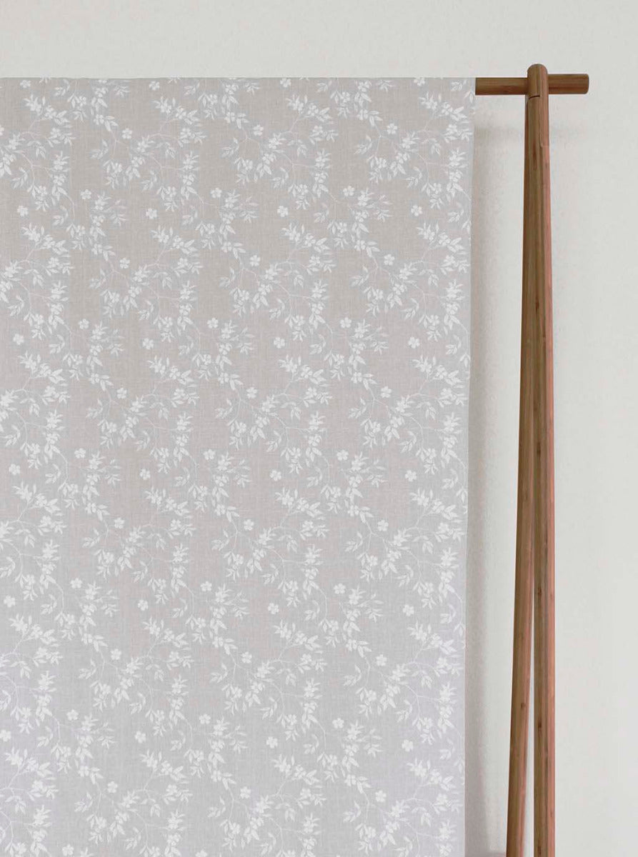 Merisa Grey Sand- Curtain fabric with Botanical Print