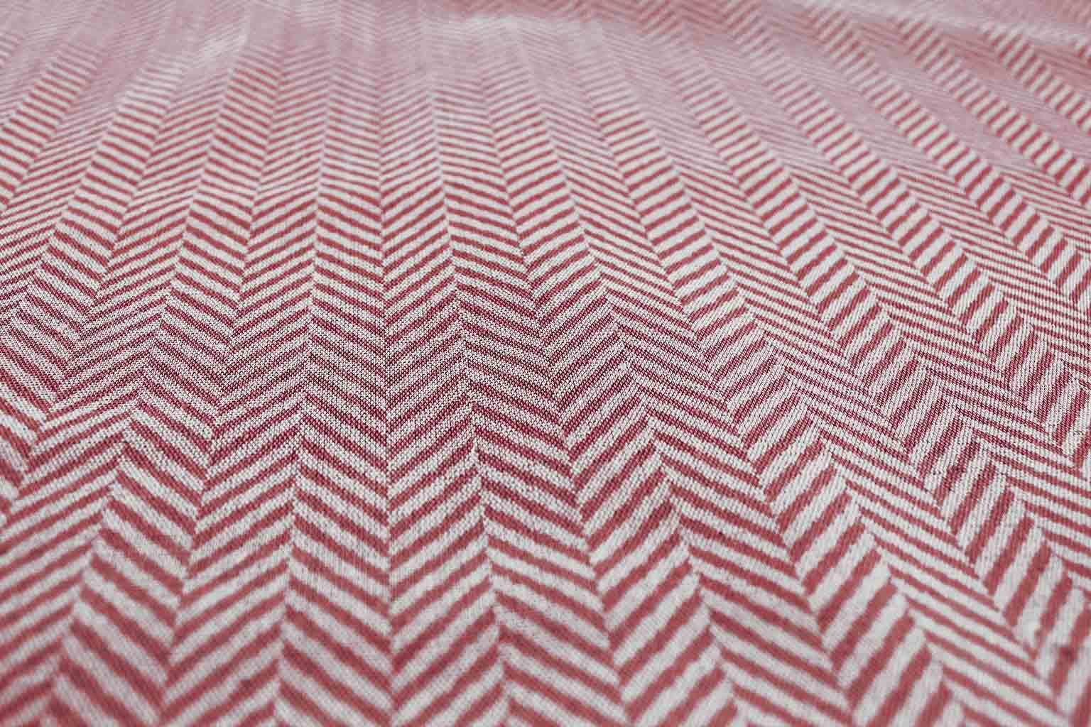 Hugo Crimson Red - Curtain fabric, abstract Red herringbone pattern