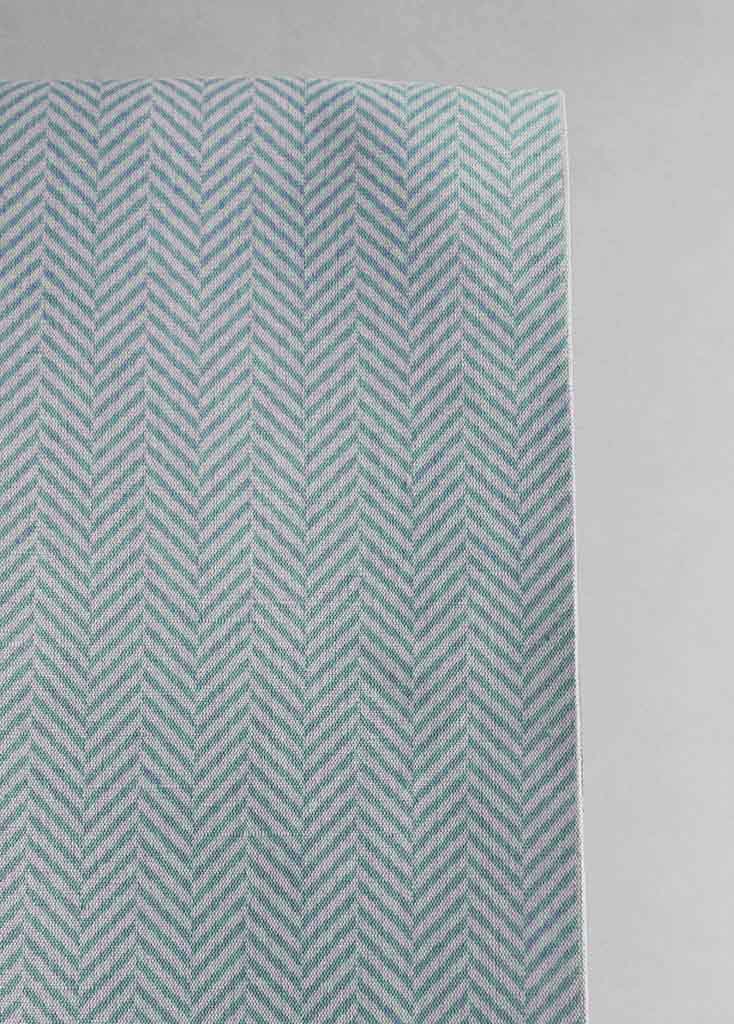 Hugo True Blue - Curtain fabric, abstract blue herringbone pattern