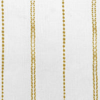 Inga Gold Rod - White fabric with Yellow decorative stripes, 100% Linen
