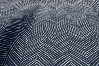 Lulu Ink- White fabric with Ink Blue Print. Abstract Print, 100% Linen