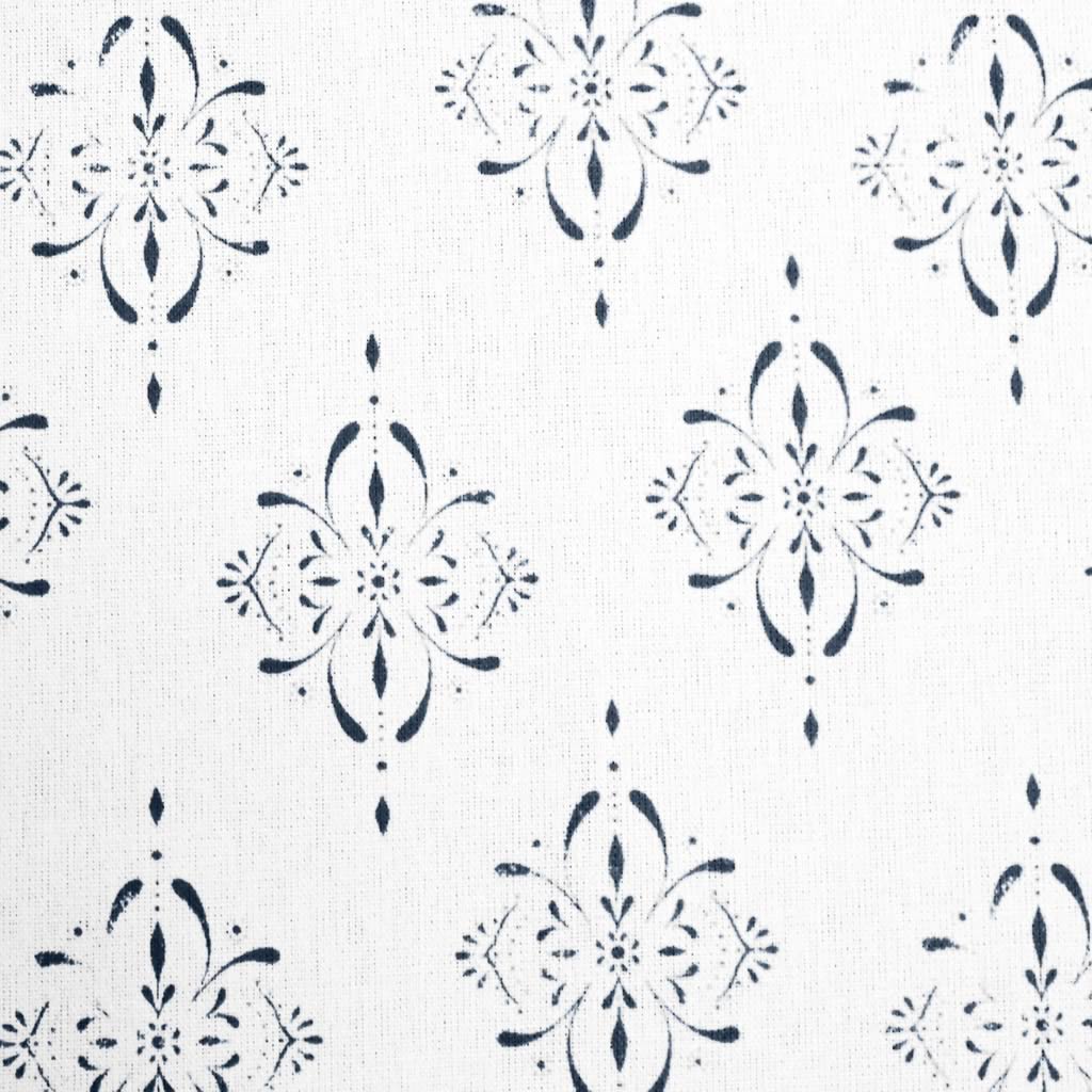 Britt Ink - curtain fabric with Dark Blue abstract print