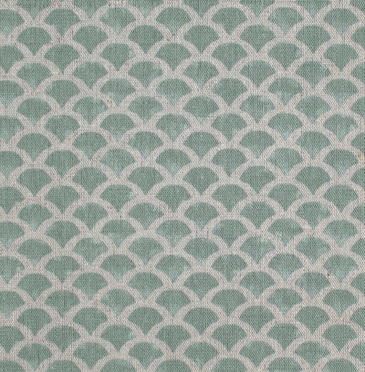 Erle Jade Mist - Natural curtain fabric, Green contemporary print