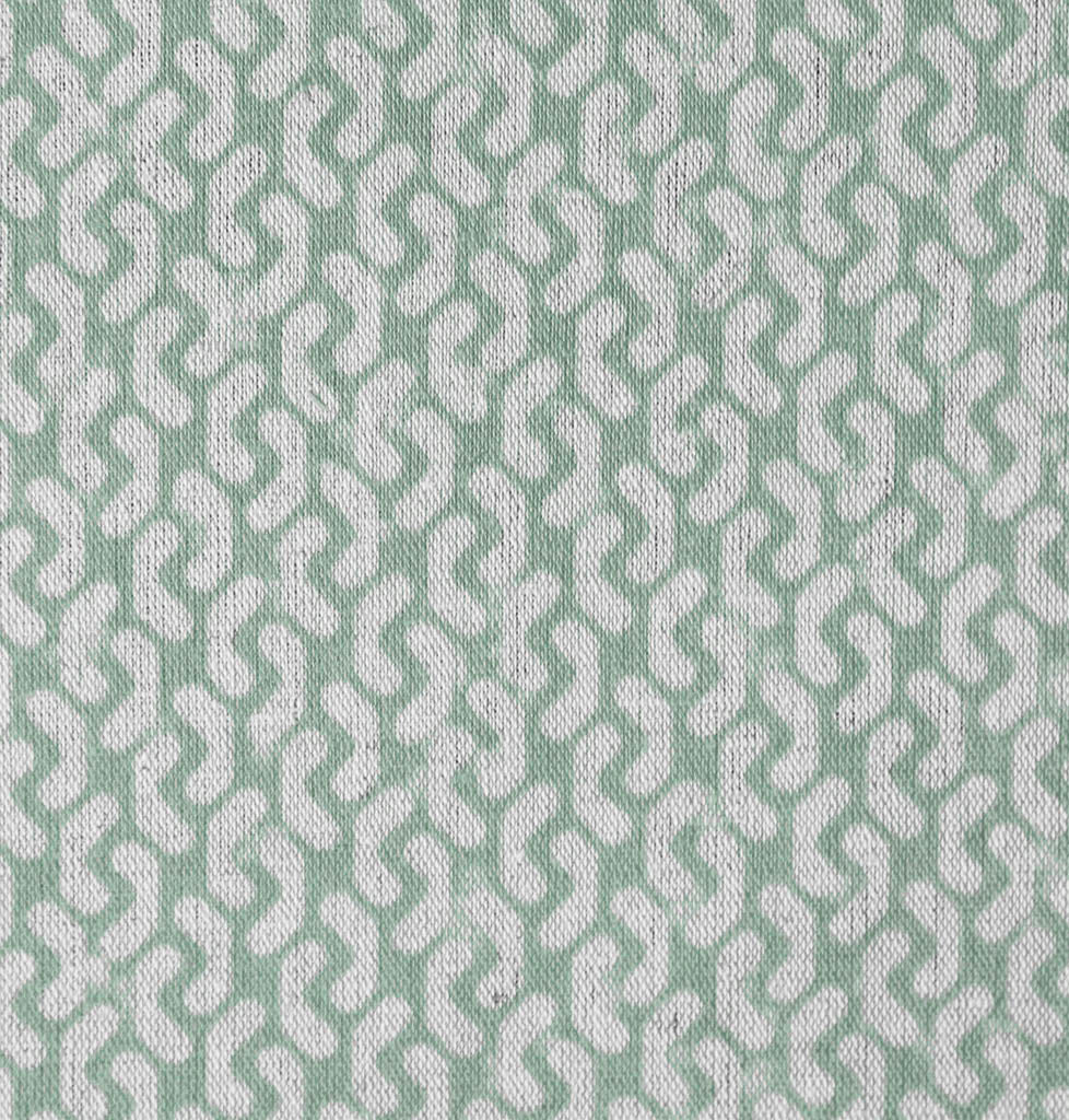 Arina Jade Mist - Natural curtain fabric, Green abstract print