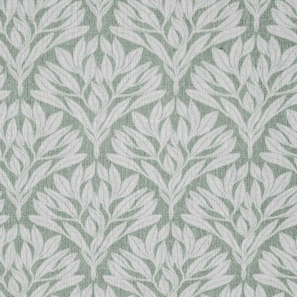 Birna Jade Mist - Linen fabric with Green botanical print