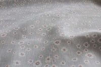 Janika Peony- Linen Curtain Fabric - Grey & Pale Pink Flower Pattern