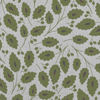 Goldie Khaki - Natural curtain fabric with Green botanical print