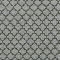 Jonna Khaki - Curtain fabric, green moroccan clover pattern