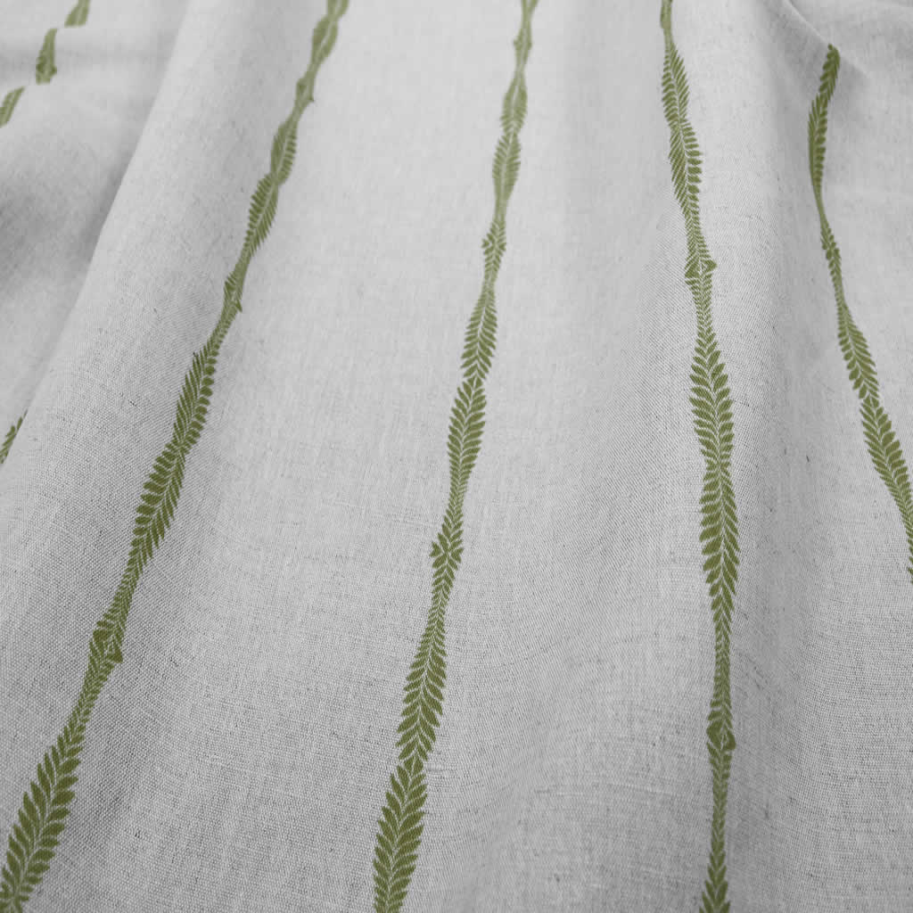 Irina Khaki - Curtain fabric with Green abstract print