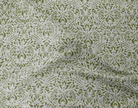 Jasmi Khaki - Curtain fabric with Green abstract print