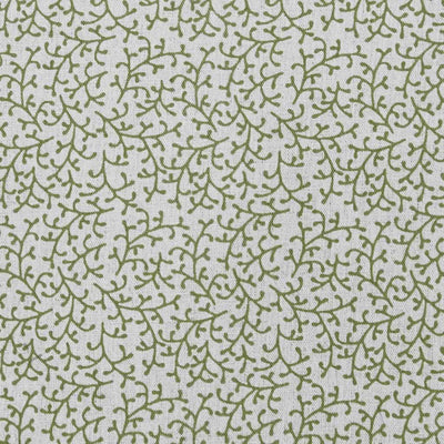 Phila Khaki - Curtain fabric with Green botanical print