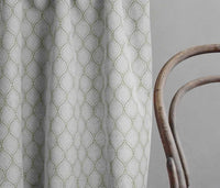 Sara-NAT Khaki - Curtain fabric with Green abstract print