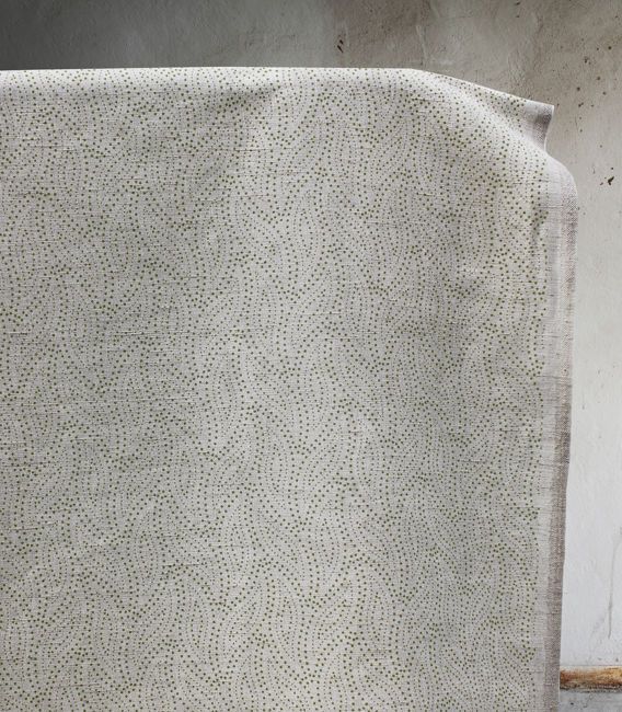 Pia Leaf - Curtain fabric, abstract Green leaf pattern