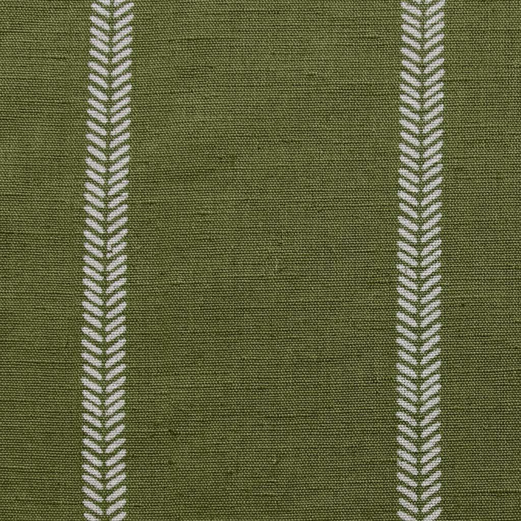Rana Leaf- Green curtain fabric with hand drawn stripes