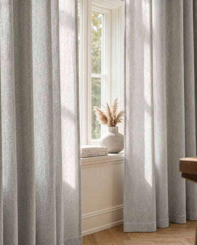 Light Grey Lined Linen curtains. Linara Dove by Ada & Ina