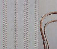 Pink and Brown Patterned Linen Curtain Fabric - Daphne Dusty Pink - Natural base fabric.