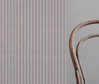 Pink Striped Linen Curtain Fabric - Kamillah Dusty Pink - Natural base fabric.