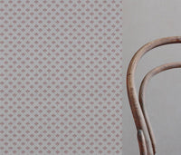 Pink Botanical Linen Curtain Fabric - Olgie Dusty Pink - Natural base fabric.