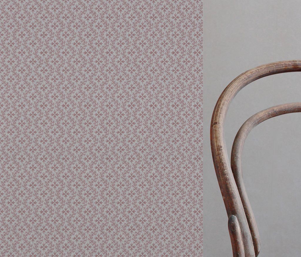 Pink Abstract Linen Curtain Fabric - Unica Dusty Pink - Natural base fabric.