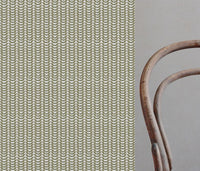 Hilda Moss - White Linen fabric printed with Green