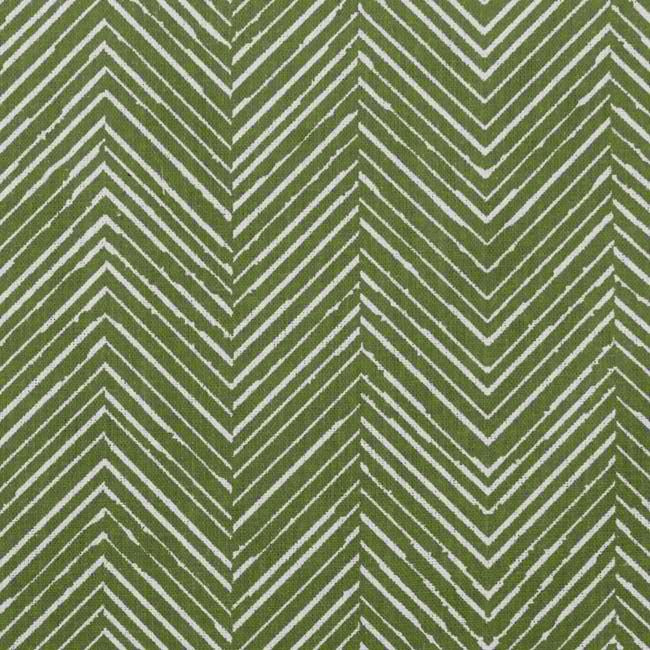 Lulu Emerald - White fabric with Green Print. Abstract Print, Linen Mix
