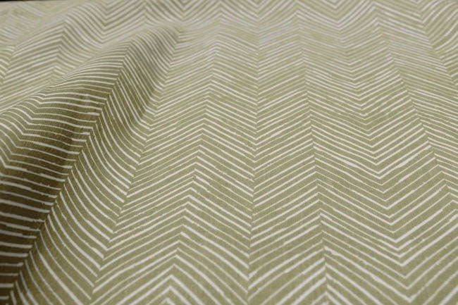 Lulu-Moss - White fabric with Moss Green Print. Abstract Print, Linen Mix