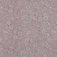 Pink Floral Linen Curtain Fabric - Cheye Dusty Pink - Natural base fabric.