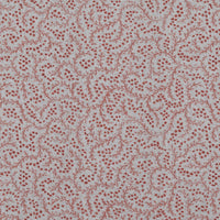 Red Abstract Linen Curtain Fabric - Freeda Crimson Red - Natural base fabric.