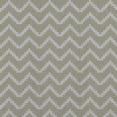 Neutral / Brown Patterned Linen Curtain Fabric - Azig Taupe Mist - Natural base fabric.
