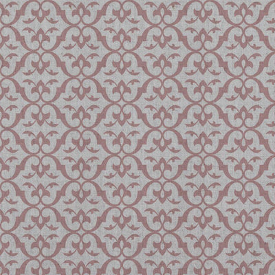 Pink Patterned Linen Curtain Fabric - Brita Dusty Pink - Natural base fabric.