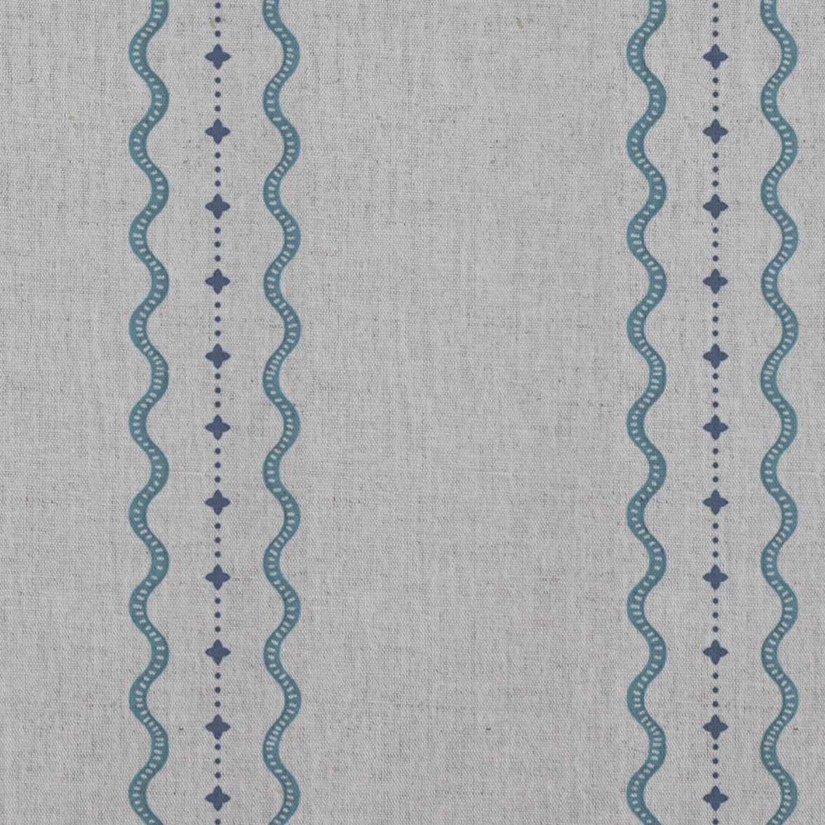 Daphne Marine Blue - Curtain fabric with Blue abstract print