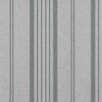 Grey Striped Linen Curtain Fabric - Freja Greige - Natural base fabric.