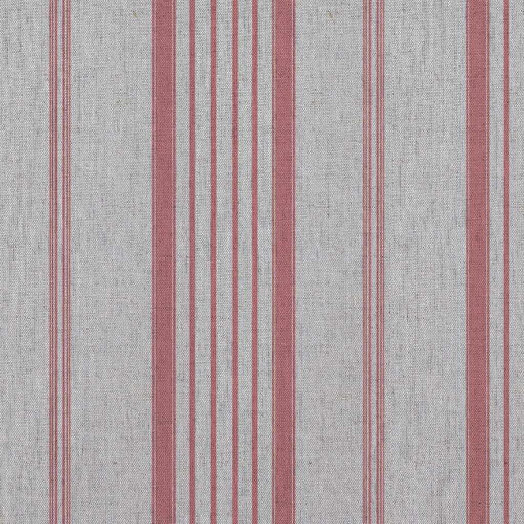 Pink Striped Linen Curtain Fabric - Freja Sweetpea - Natural base fabric.