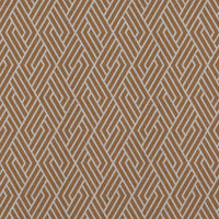 Orange Patterned Linen Curtain Fabric - Vera Tangerine - Natural base fabric.