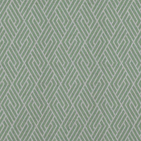 Green Patterned Linen Curtain Fabric - Vera Verde - Natural base fabric.