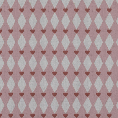 Pink Abstract Linen Curtain Fabric - Ronelle Dusty Pink - Natural base fabric.