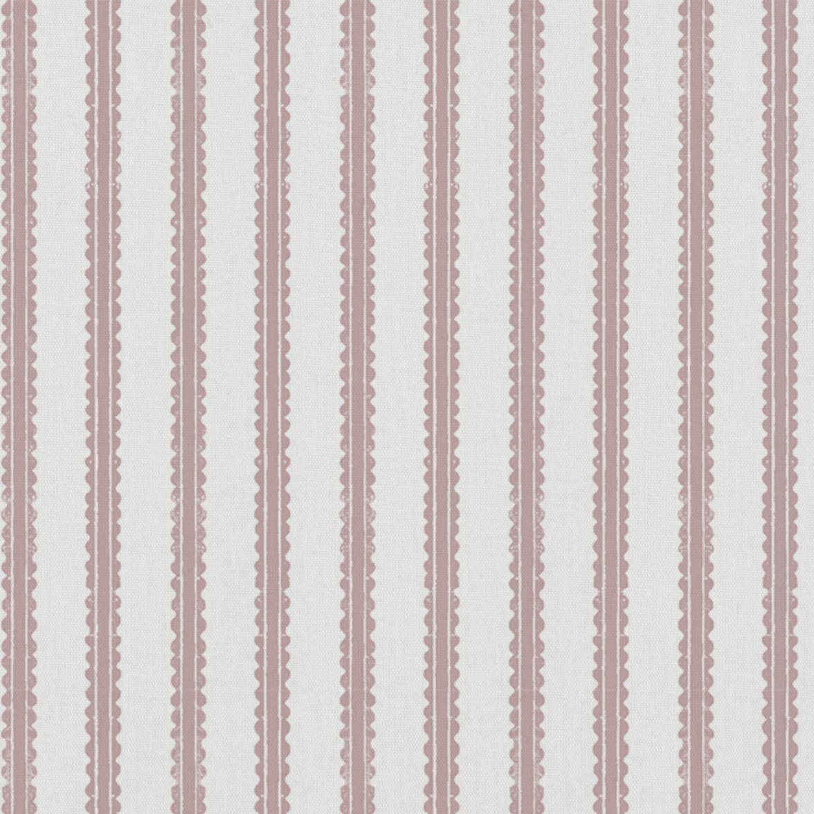 Pink Patterned Linen Curtain Fabric - Fionna Peony-WHT - White base fabric.