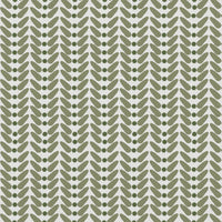 Hilda Moss - White Linen fabric printed with Green