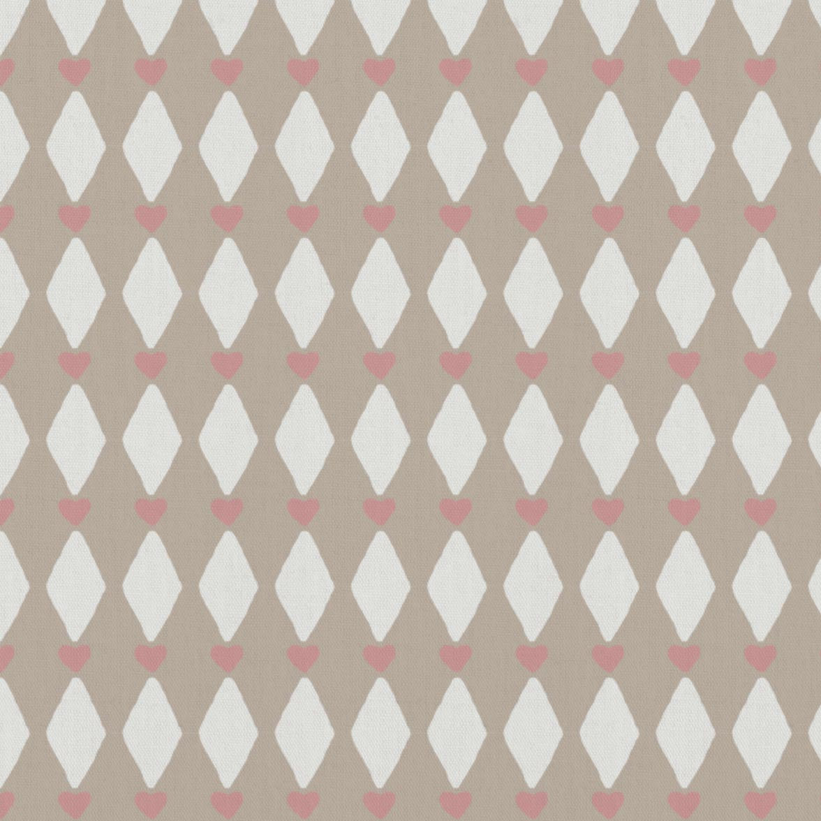 Pink Abstract Linen Curtain Fabric - Ronelle Peony-WHT - White base fabric.