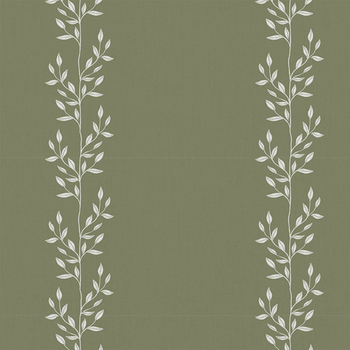 Shena Moss INV - White fabric with botanical Green inverted print