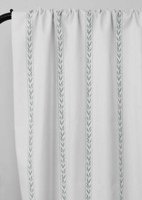 Helena Meadow - curtain fabric with Green striped print