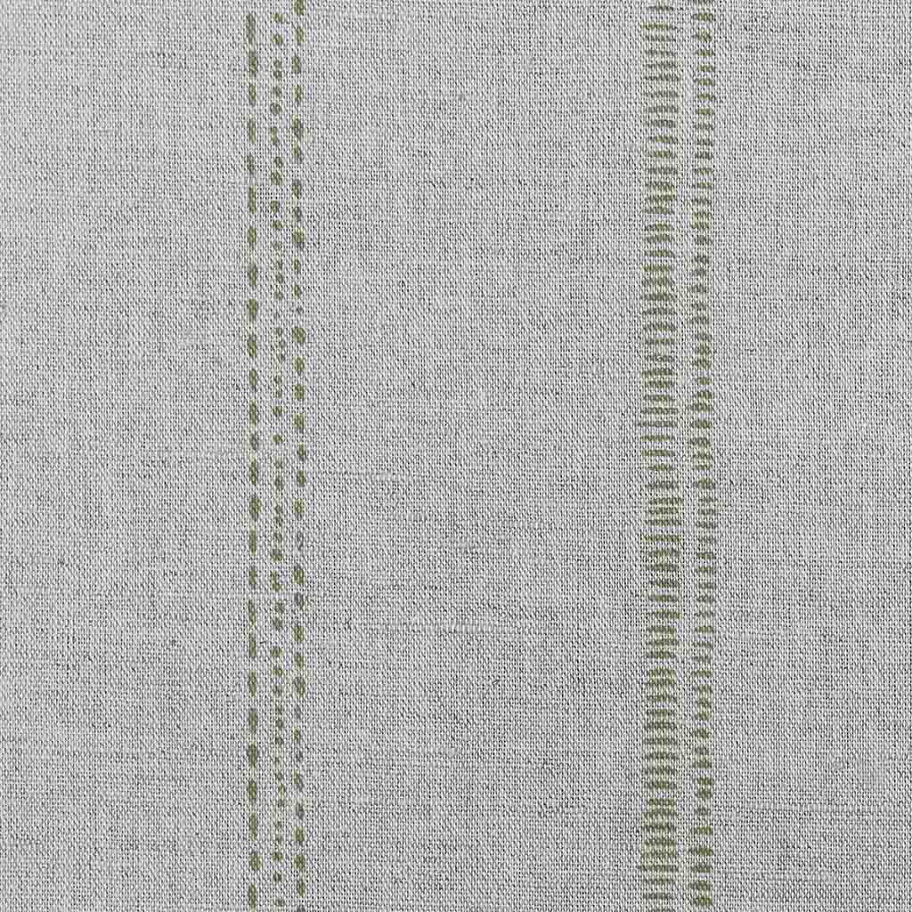 Rae Moss - Curtain fabric with green hand drawn stripes