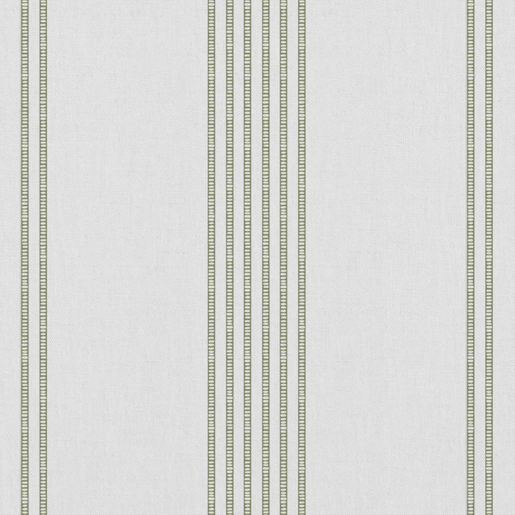 Brea Moss-WHT - White fabric with Striped Green print