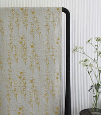 Breeze Mustard - Curtain fabric with Yellow botanical pattern