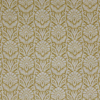 Krista Mustard - Curtain fabric with an abstract Yellow floral pattern
