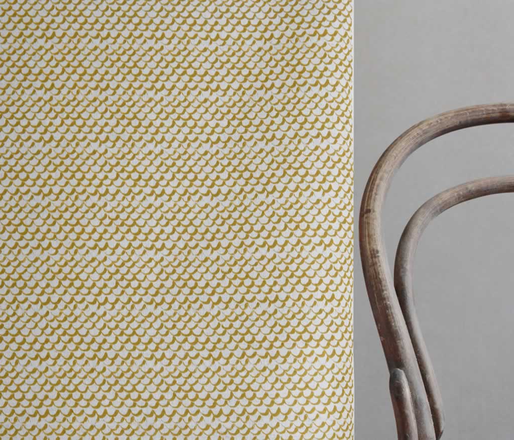 Jenna Mustard - Curtain fabric with Yellow abstract print