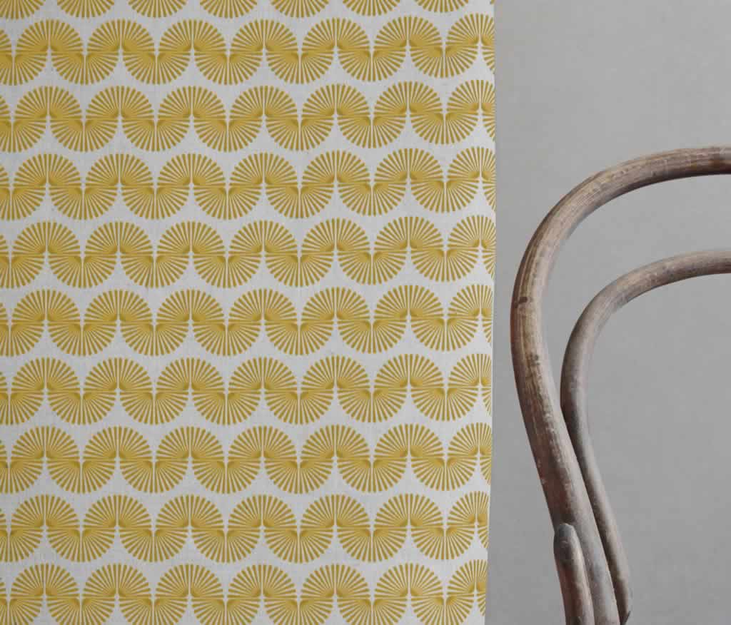 Ofira Mustard - Curtain fabric with Yellow abstract print