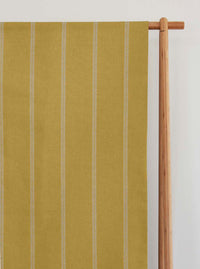 Rana Mustard - Yellow curtain fabric with hand drawn stripes